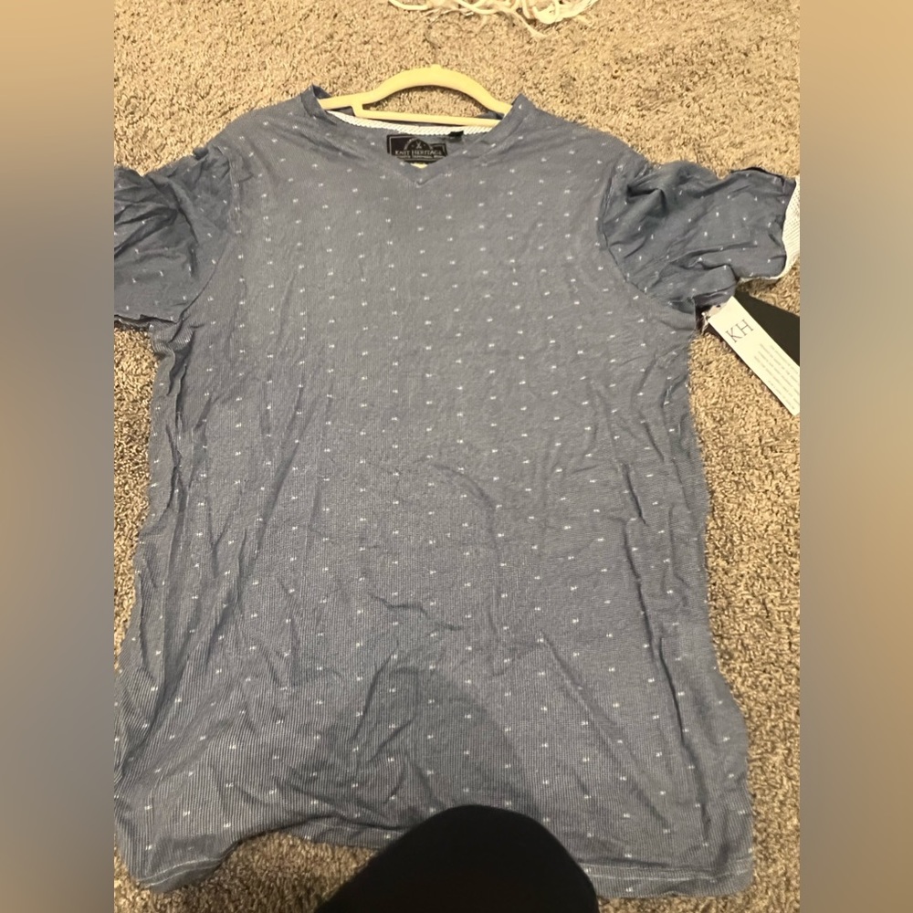 Mens blue knit heritage tshirt